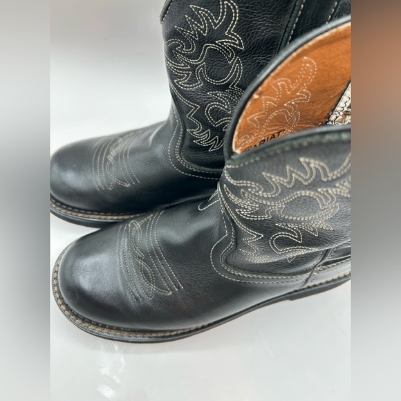 Ariat Fat baby Black Leather Chunky Cowboy Boot Women size 9.5 Cowgirl western - Picture 9 of 13